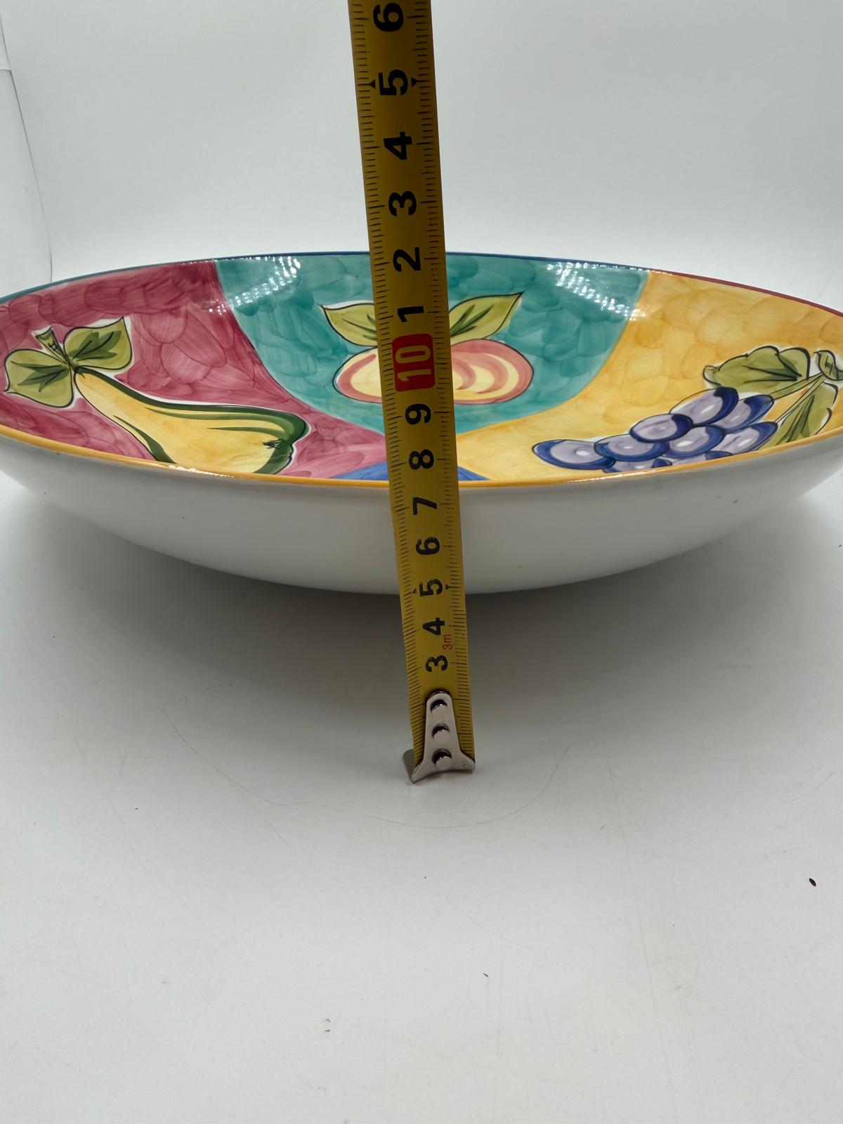 Vintage Schale von Raúl da Bernarda für RB Alcobaça handbemalt Früchte-Motiv