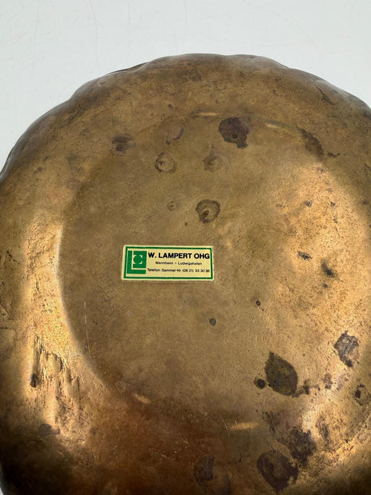 Vintage Schale Blattform Messing mit Patina