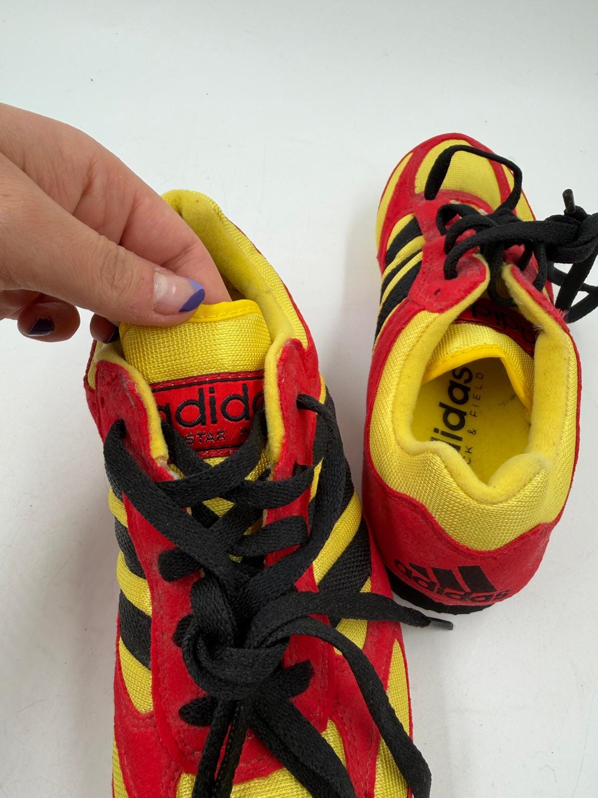 Vintage Sneaker adidas Techstar Intervall Trainer rot gelb schwarz Größe 37,5