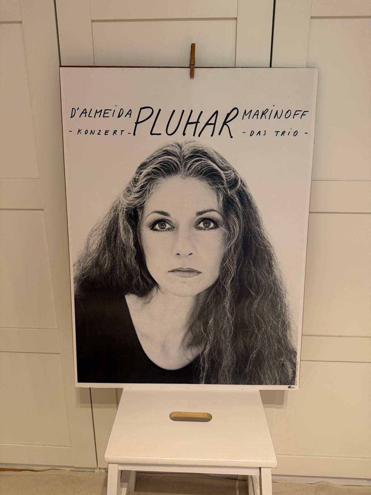 Vintage Konzertposter Erika Pluhar Original 80er Jahre von Erika Pluhar leichte übliche Gebrauchsspuren