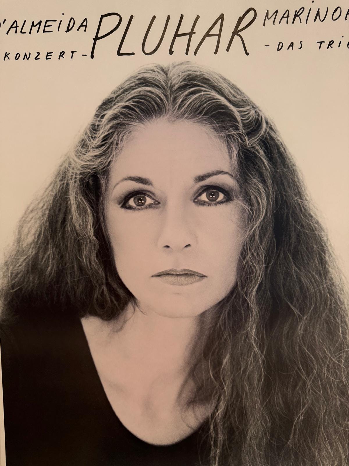 Vintage Konzertposter Erika Pluhar Original 80er Jahre von Erika Pluhar leichte übliche Gebrauchsspuren