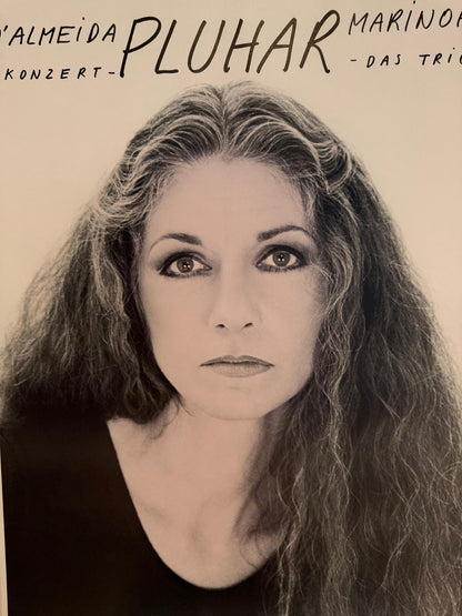 Vintage Konzertposter Erika Pluhar Original 80er Jahre von Erika Pluhar leichte übliche Gebrauchsspuren