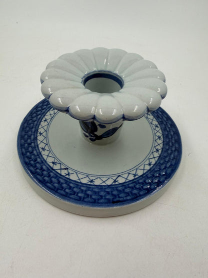 Vintage Kerzenhalter von Royal Copenhagen blau weiß