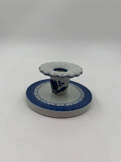 Vintage Kerzenhalter von Royal Copenhagen blau weiß