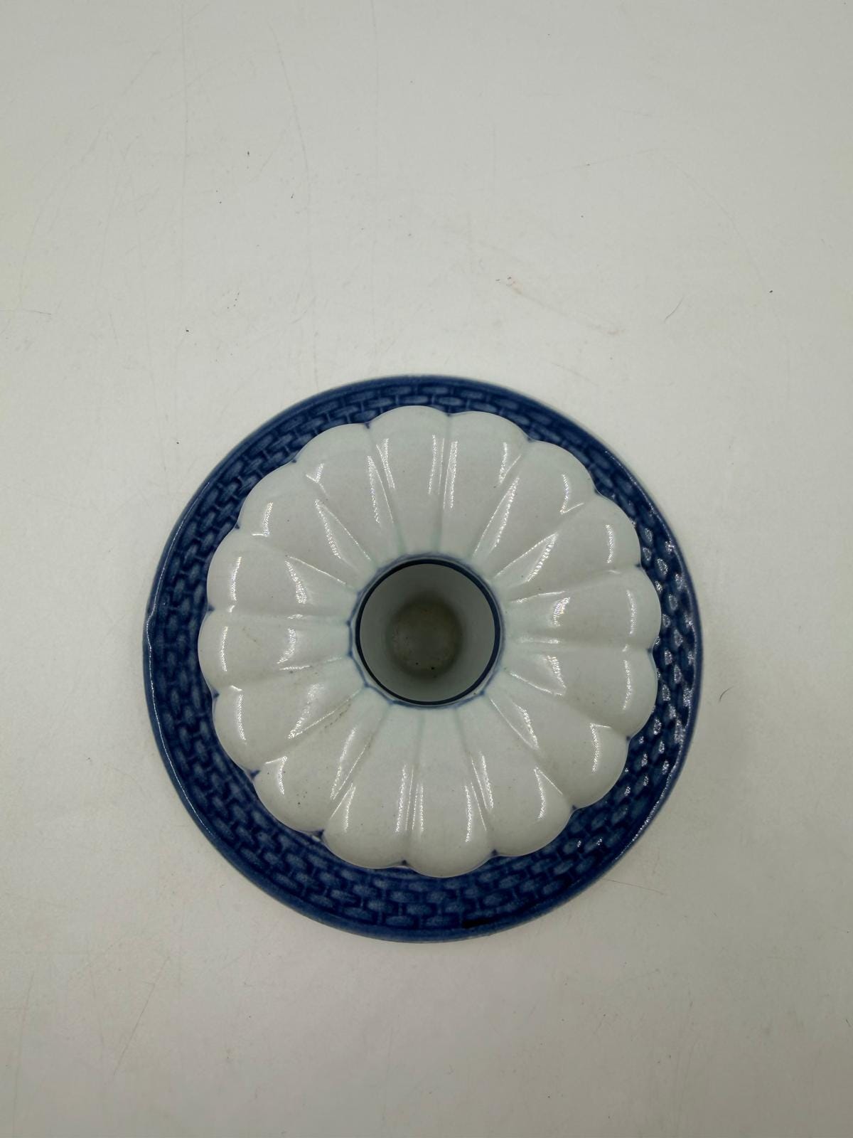 Vintage Kerzenhalter von Royal Copenhagen blau weiß