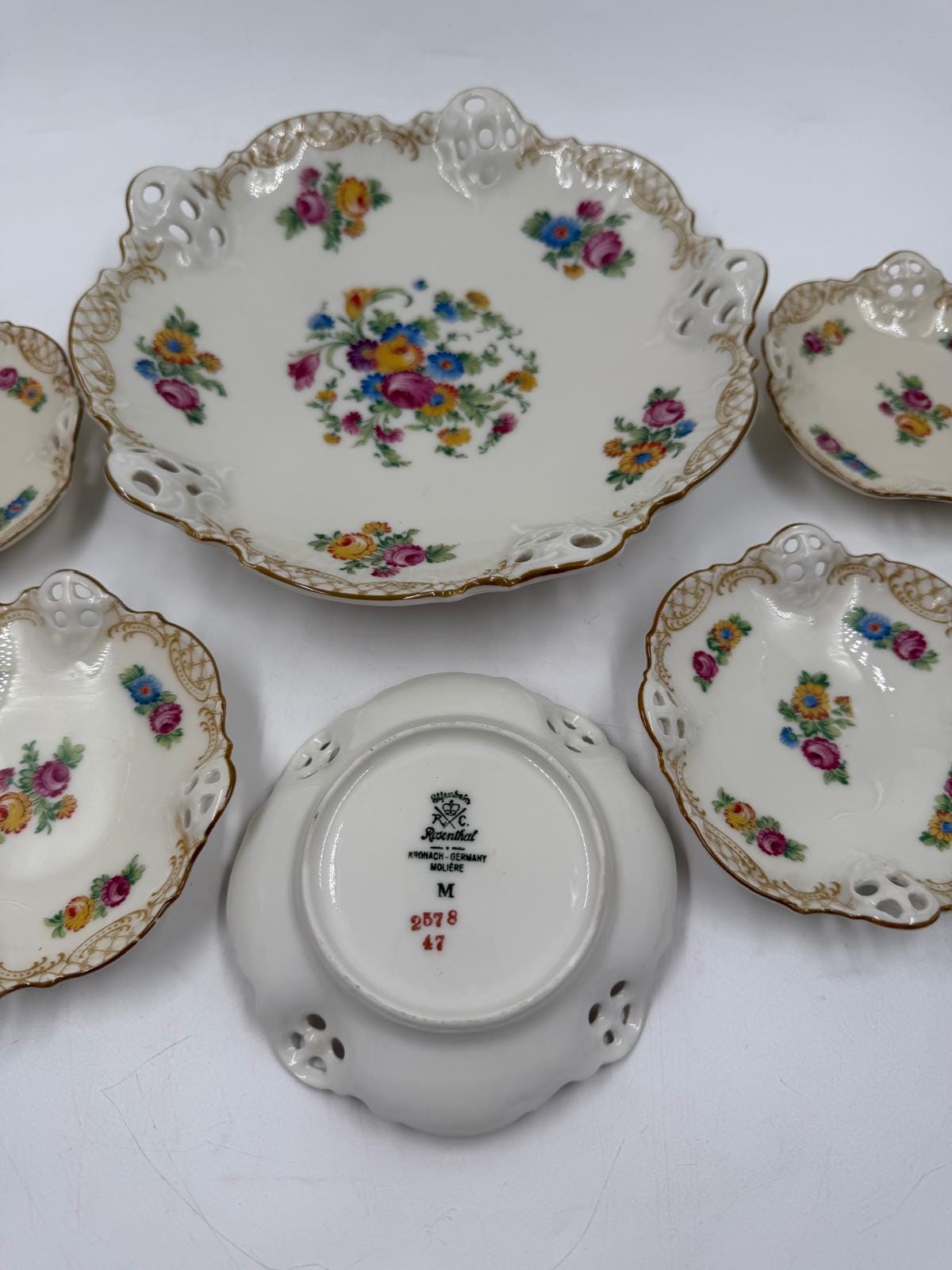 Vintage Schale Set von 6 Hellbrunn von Rosenthal