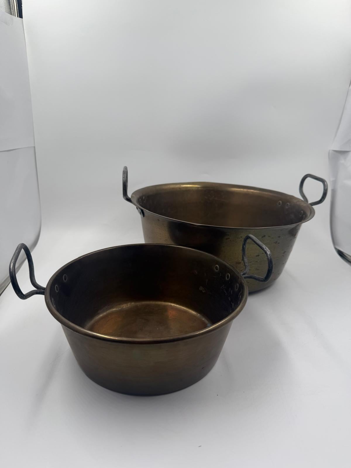 Vintage Messingschüssel Set von 2