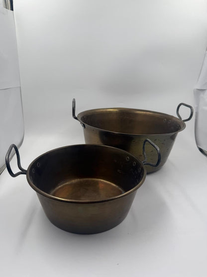 Vintage Messingschüssel Set von 2