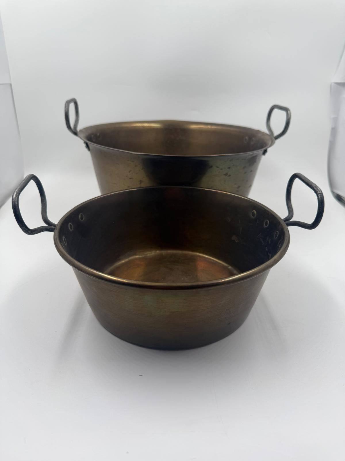 Vintage Messingschüssel Set von 2