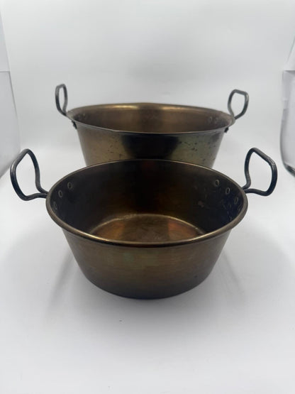 Vintage Messingschüssel Set von 2
