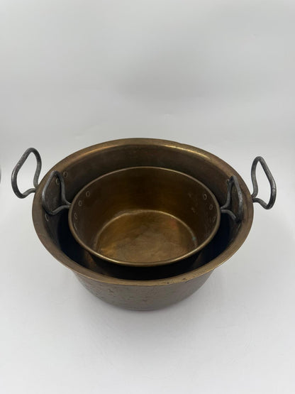 Vintage Messingschüssel Set von 2