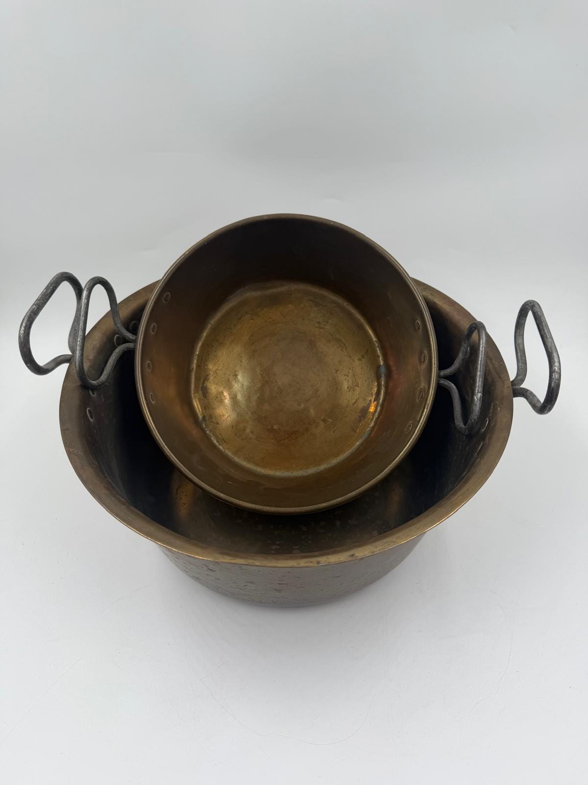 Vintage Messingschüssel Set von 2