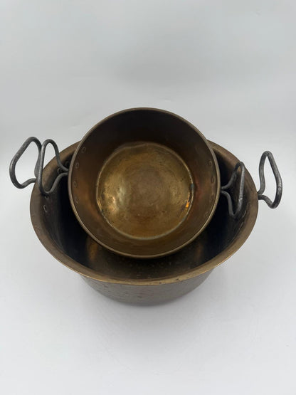 Vintage Messingschüssel Set von 2