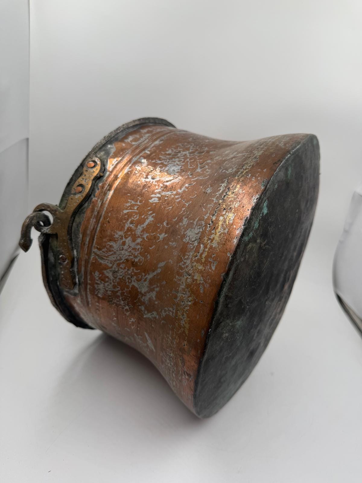 Vintage Dose Kupfer mit Kupferlöffel Set von 2 selten