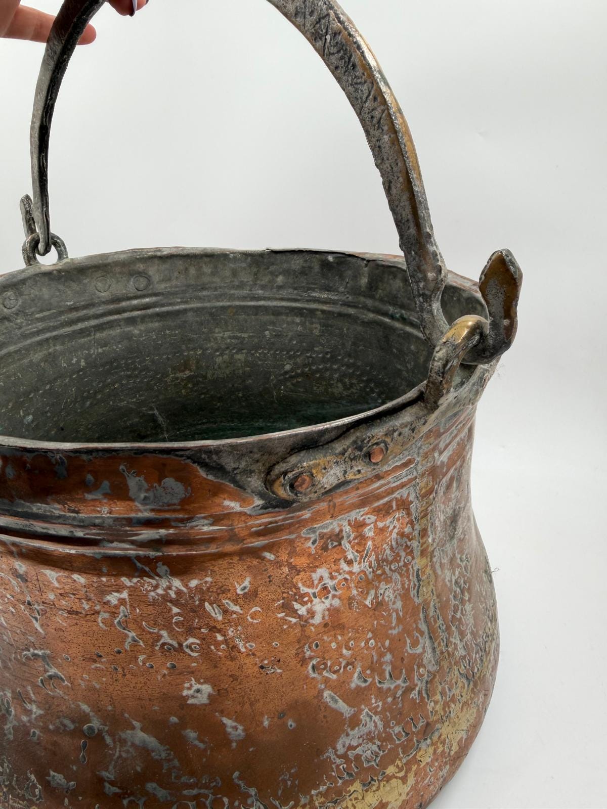 Vintage Dose Kupfer mit Kupferlöffel Set von 2 selten