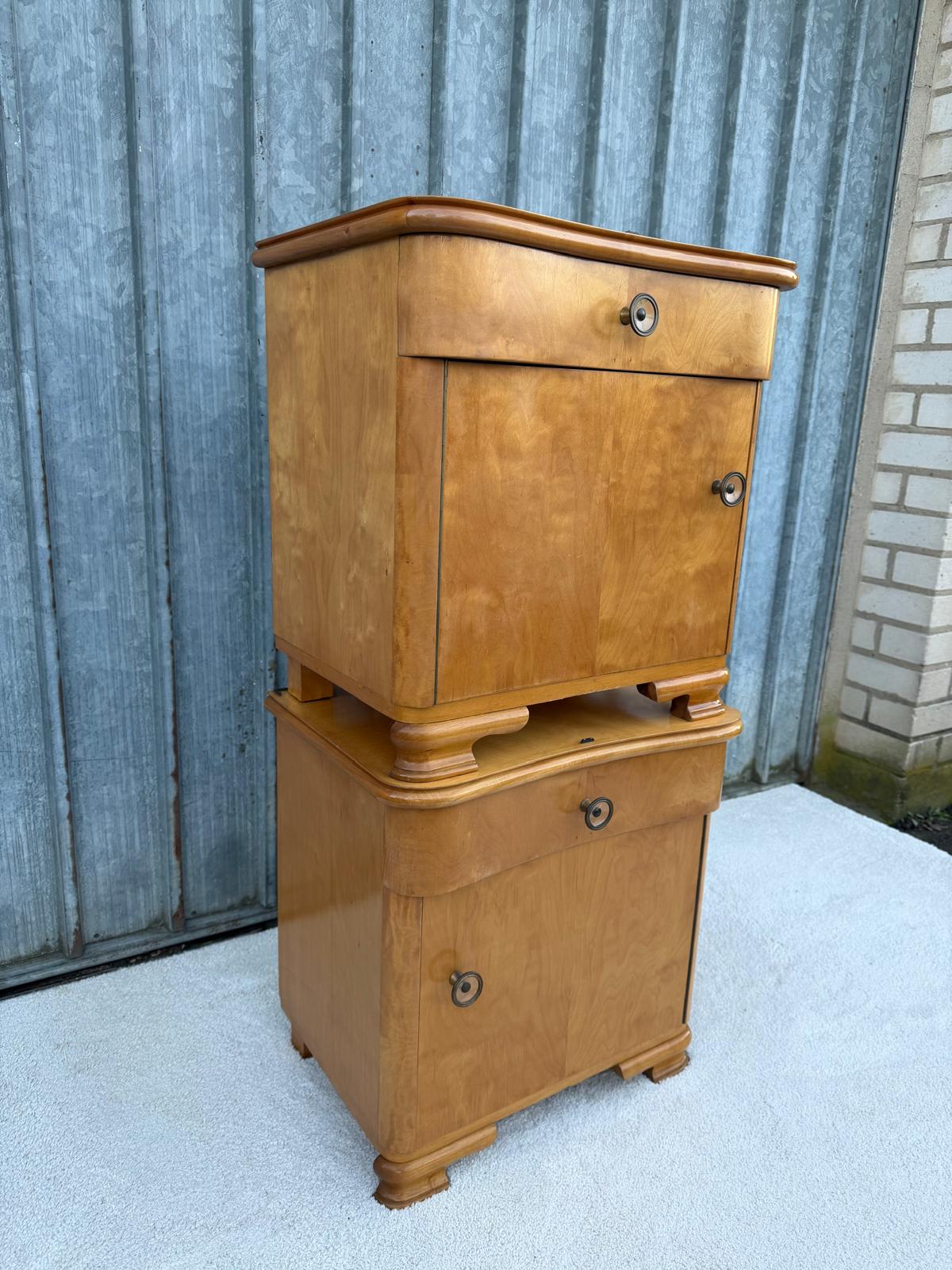 Vintage Nachttisch Set von 2 aus Holz