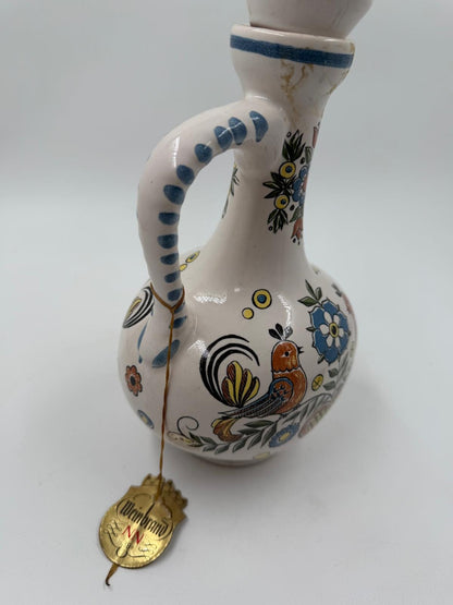 Vintage Vase Ulmer Keramik mit Deckel von Ulmer Keramik Folk Art Motiv