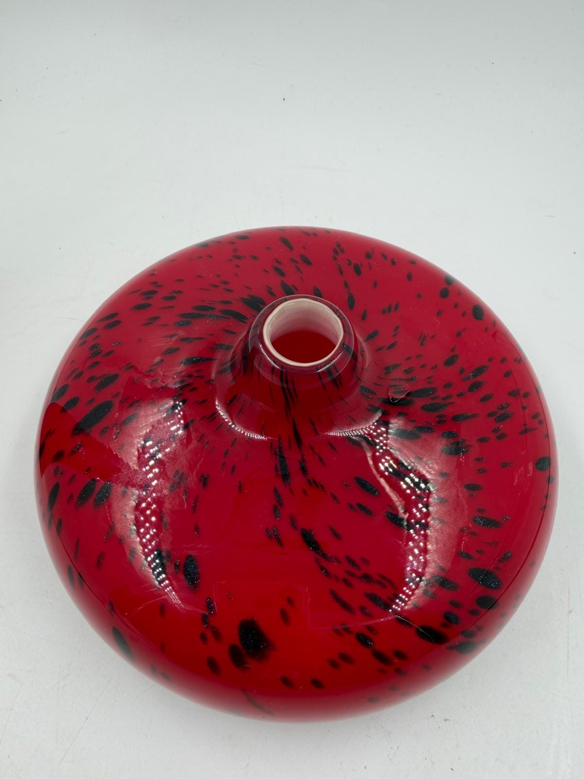 Vintage Vase Set von 2 Murano Glas von Murano Vintage Deko Rot mit schwarzen Akzenten