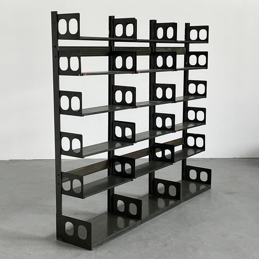 Vintage Regalsystem Triennale von Lips Vago, Set von 3, dunkelgrün, 1954