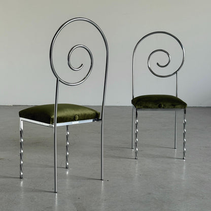 Vintage Stuhl Suspiral von Luigi Serafini für Sawaya und Moroni, Set von 2