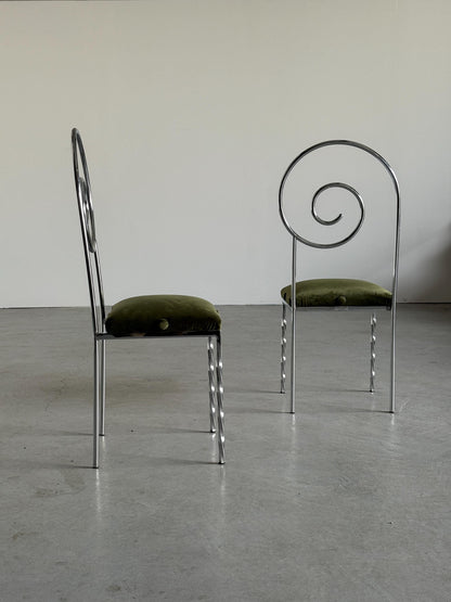 Vintage Stuhl Suspiral von Luigi Serafini für Sawaya und Moroni, Set von 2