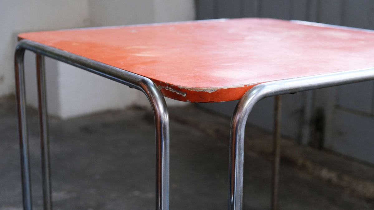 Vintage Tisch B 10 von Marcel Breuer für Mora orange