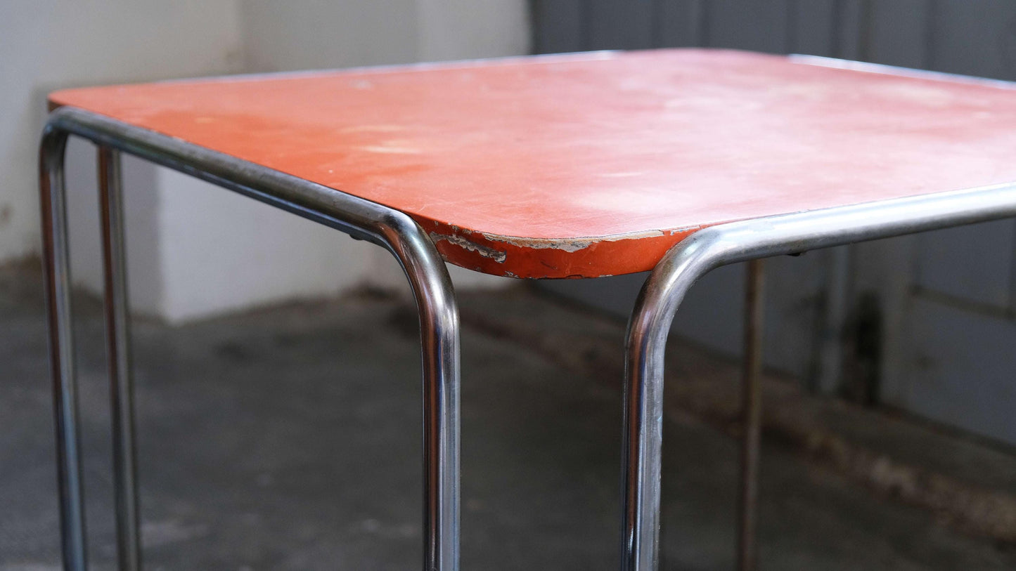 Vintage Tisch B 10 von Marcel Breuer für Mora orange