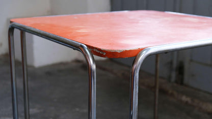 Vintage Tisch B 10 von Marcel Breuer für Mora orange