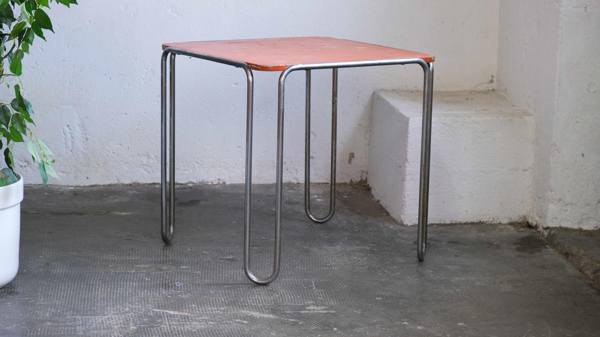 Vintage Tisch B 10 von Marcel Breuer für Mora orange