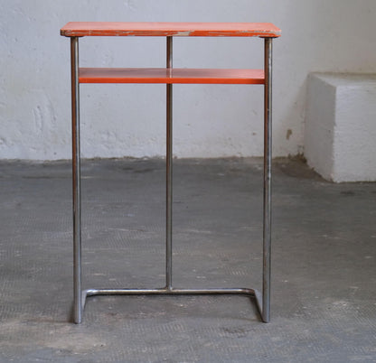 Vintage Beistelltisch von Mora für Bauhaus Orange, Silber