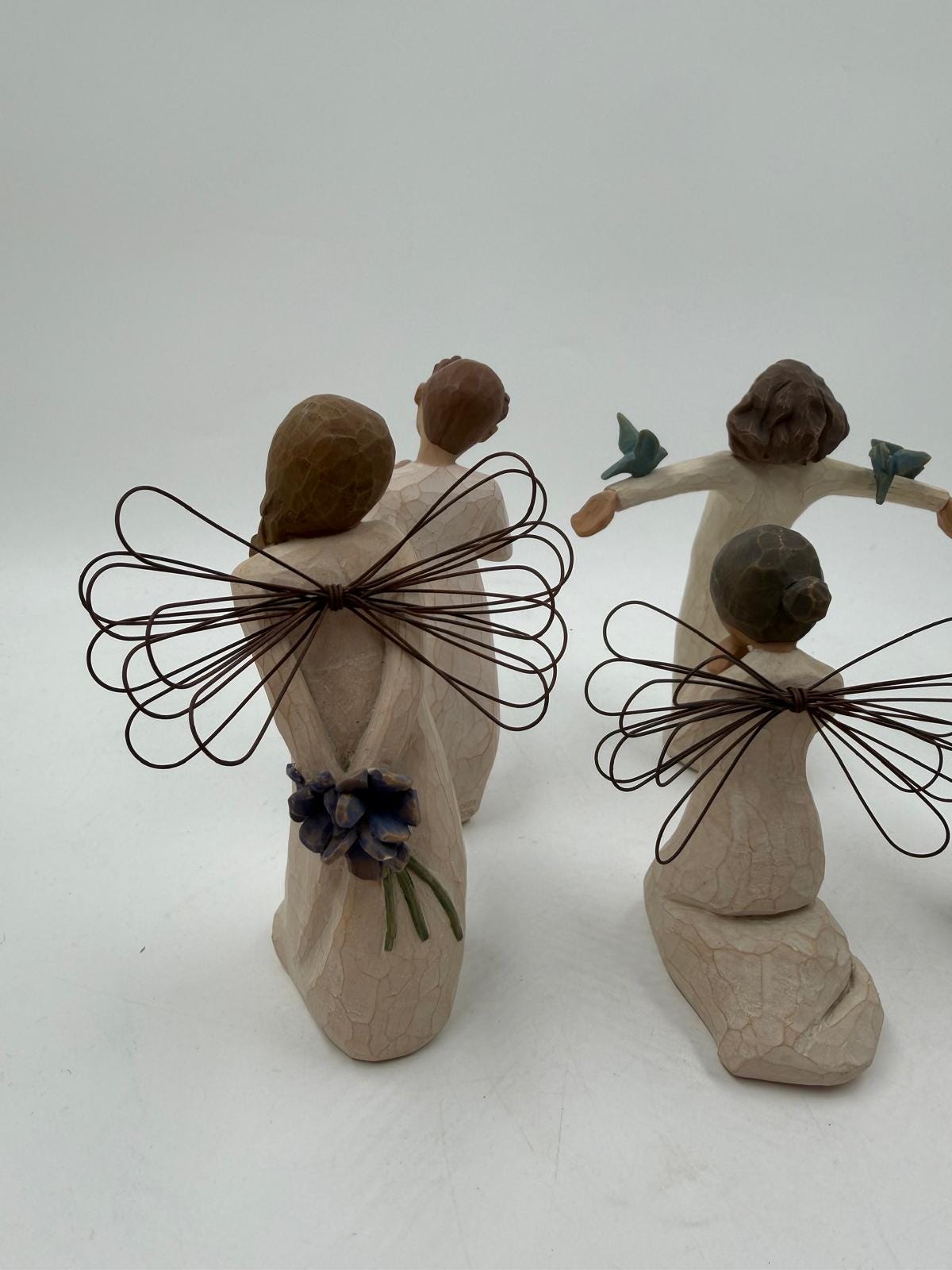 Vintage Figur Willow Tree Engel Set von Susan Lordi für Willow Tree Set von 5 mit Drahtflügeln