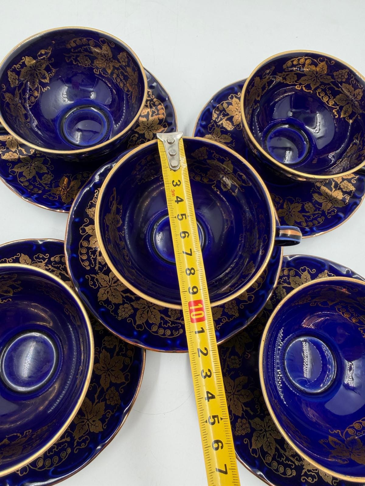 Vintage Porzellan-Service Bareuther Echt Kobalt Set von 5 von Bareuther seltenes Sammlerstück