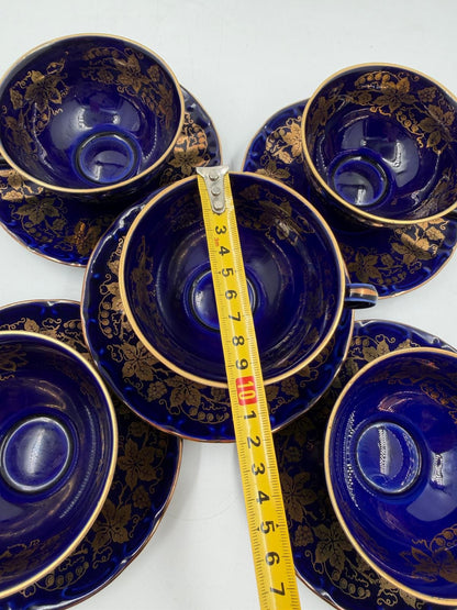 Vintage Porzellan-Service Bareuther Echt Kobalt Set von 5 von Bareuther seltenes Sammlerstück