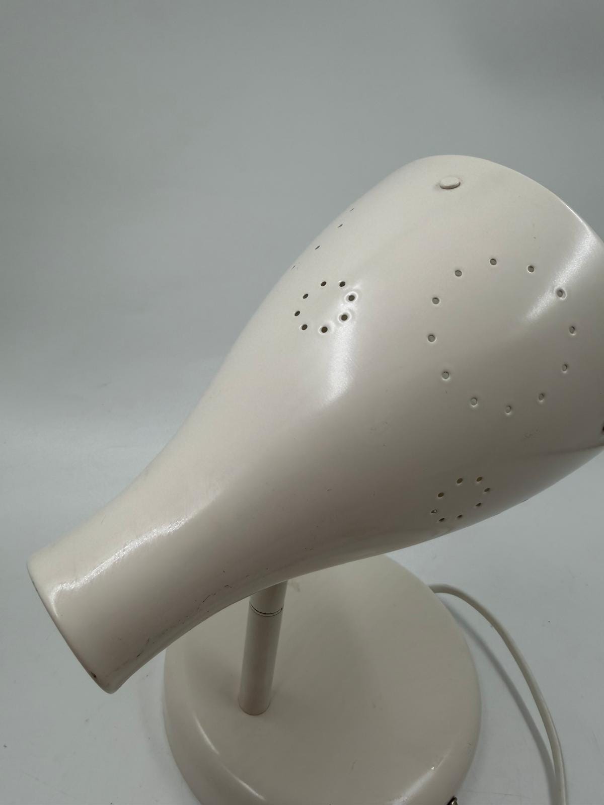 Vintage Tischlampe SNÖIG von IKEA weiß verstellbarer Lampenkopf