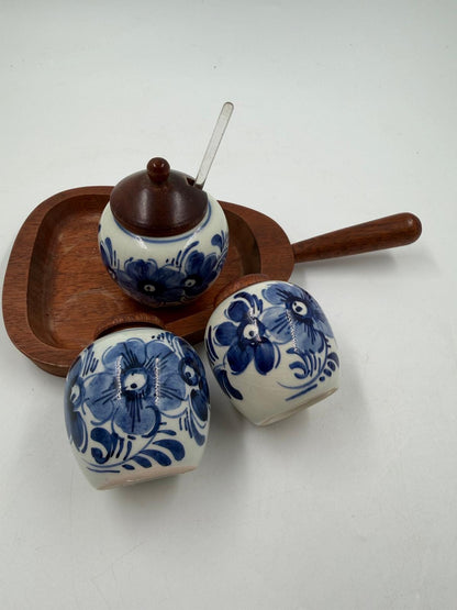 Vintage Dosen Set Original Delfts blau weiß von Original Delfts