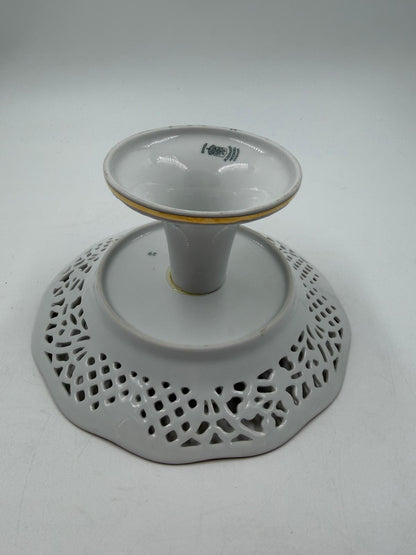 Vintage Etagere Schumann Porzellan mit Goldrand und Blumen von Schumann