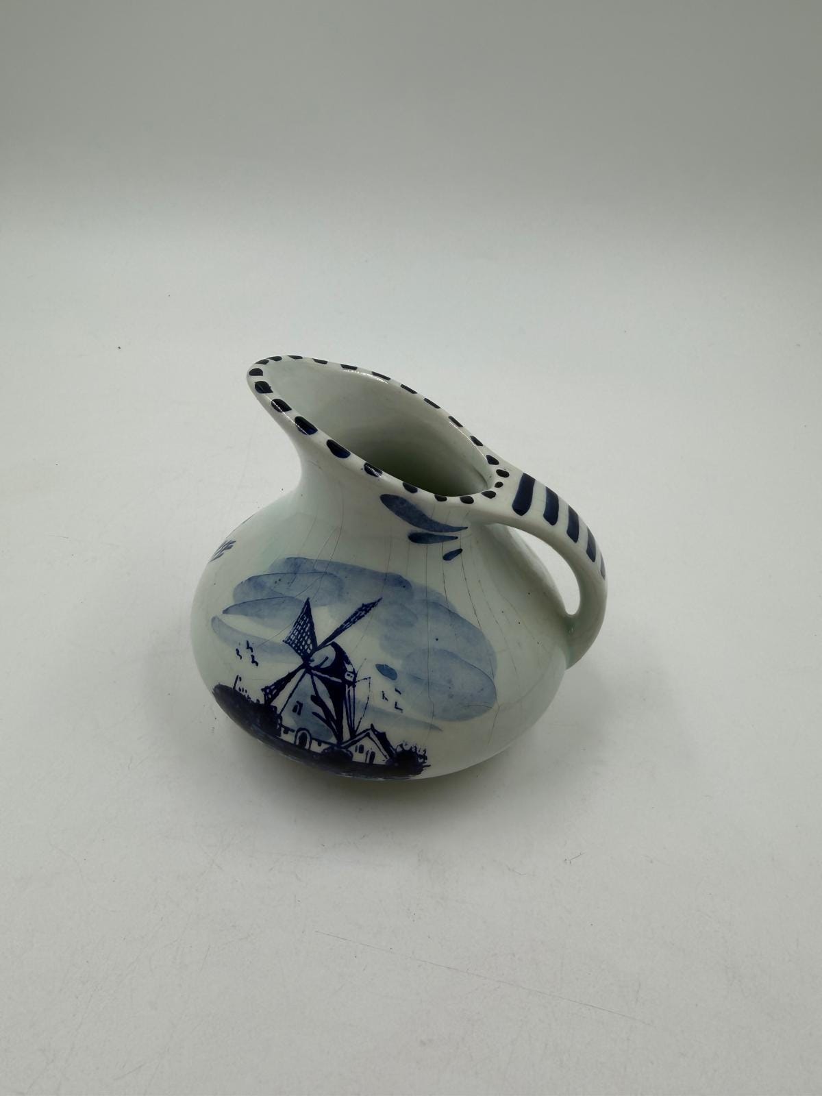 Vintage Krug Delft Blau mit Windmühle