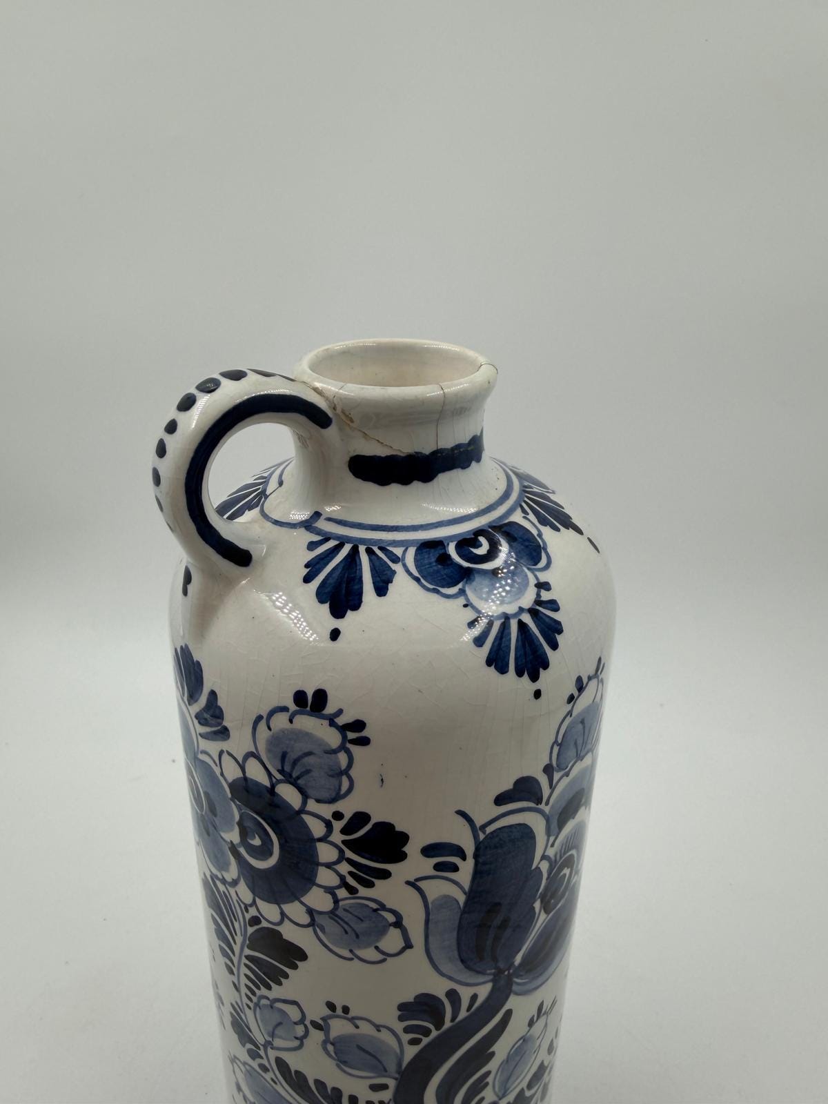 Vintage Vase Delft Blau mit Henkel