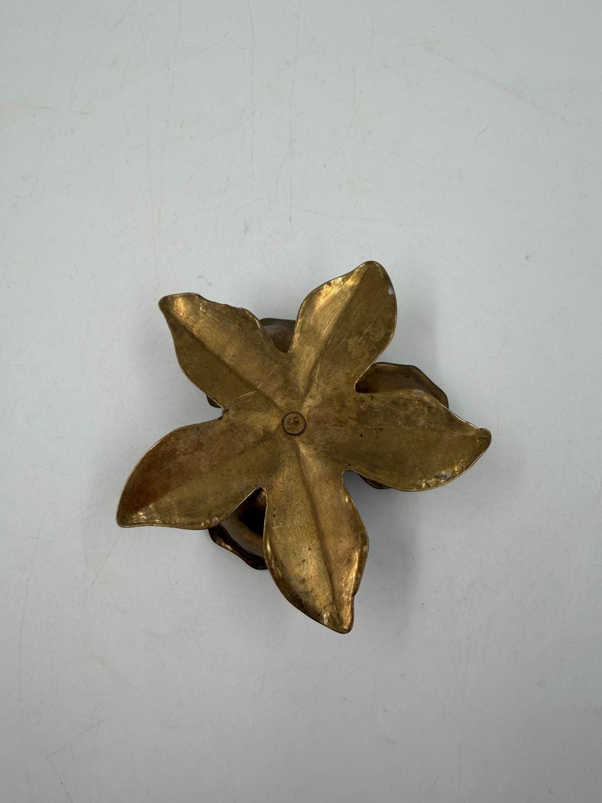 Vintage Kerzenhalter Blume Messing Patina