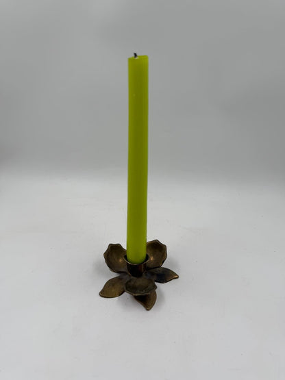 Vintage Kerzenhalter Blume Messing Patina