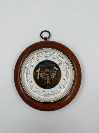 Vintage Wetterstation zur Wandmontage messingfarben Holzton Vintage Dekoration Holz Messing