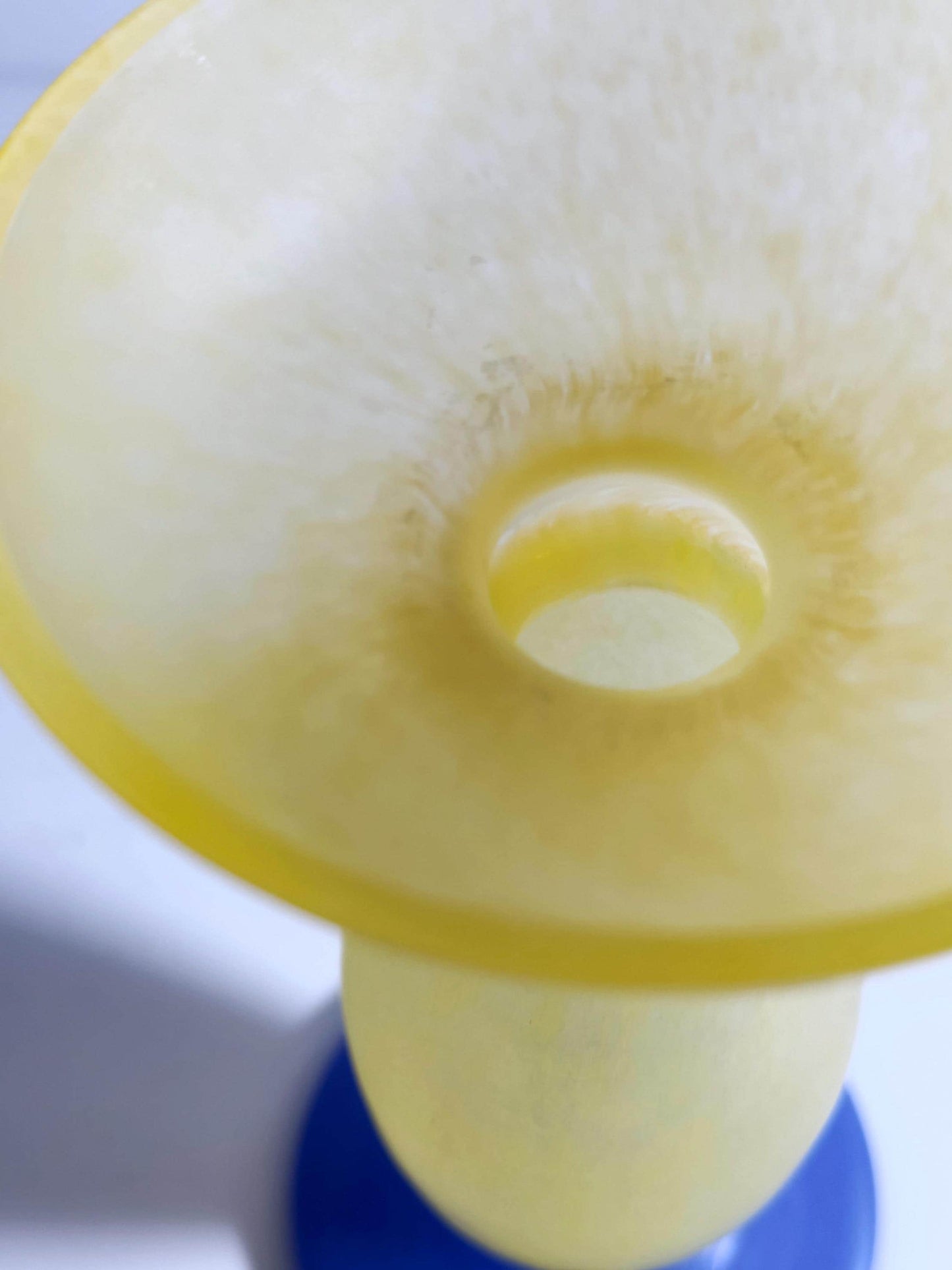 Vintage Kerzenhalter Flirt von Flirt Gelb Blau Glas