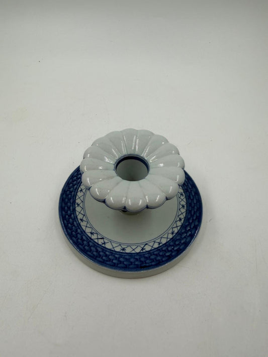 Vintage Kerzenhalter von Royal Copenhagen blau weiß