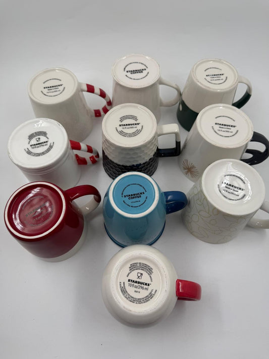 Vintage Tasse Set von 10 Starbucks verschiedene Designs