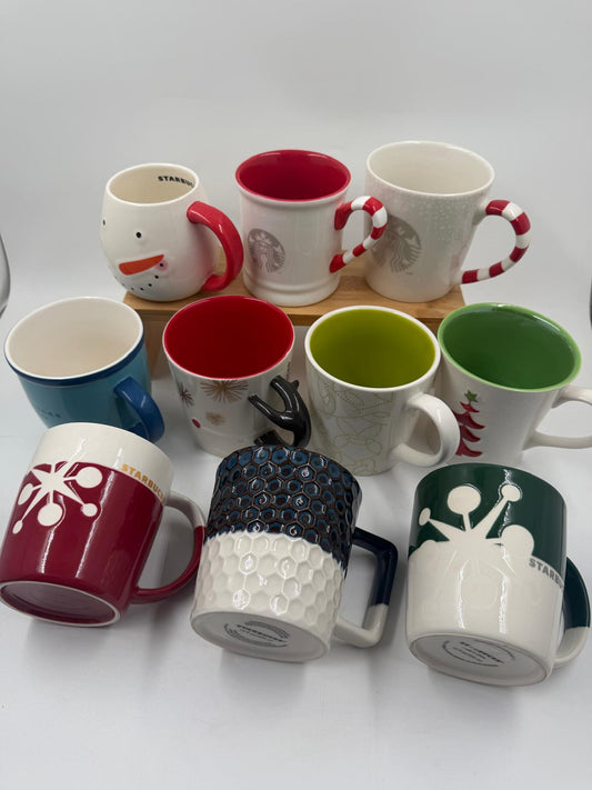 Vintage Tasse Set von 10 Starbucks verschiedene Designs