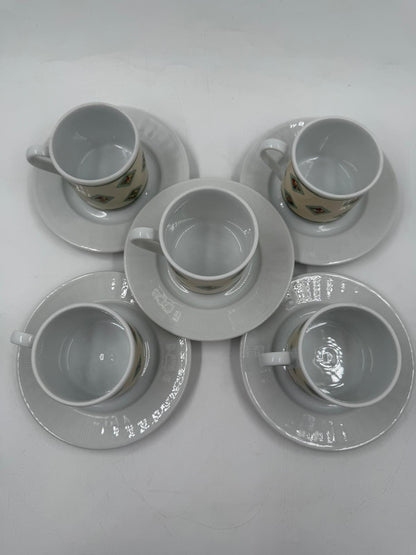 Vintage Mokkatasse Set von Eschenbach Käfer 5 Tassen mit Untertassen Sammlerstück