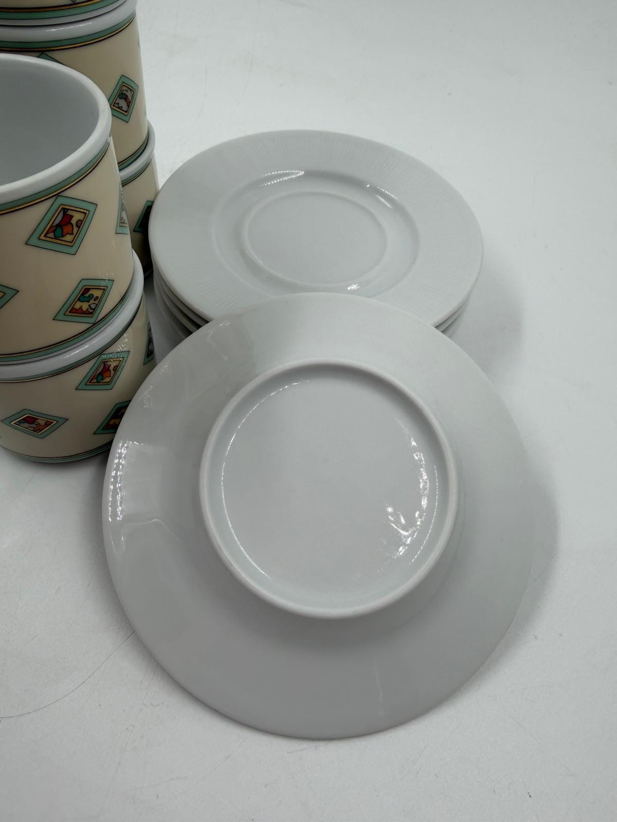 Vintage Mokkatasse Set von Eschenbach Käfer 5 Tassen mit Untertassen Sammlerstück