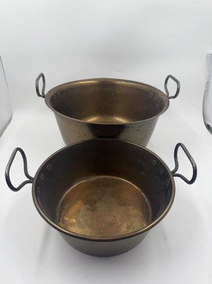 Vintage Messingschüssel Set von 2