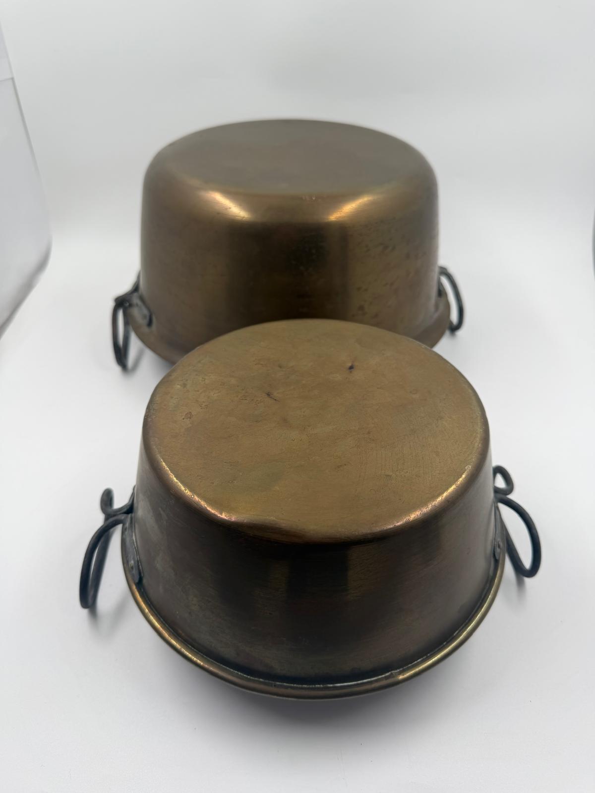 Vintage Messingschüssel Set von 2