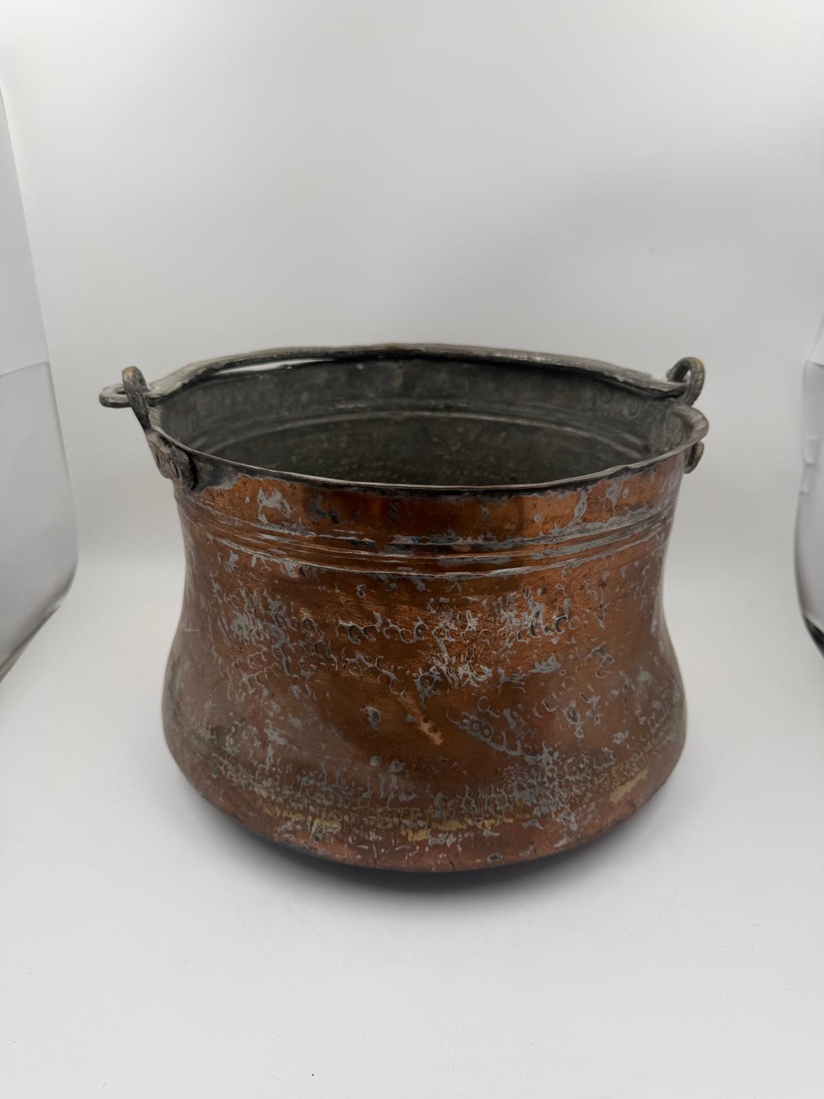 Vintage Dose Kupfer mit Kupferlöffel Set von 2 selten